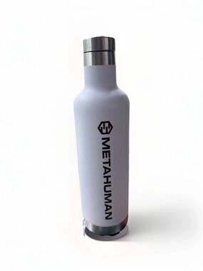 Metahuman Matte White Insulated Water Bottle - Double-Wall Vacuum